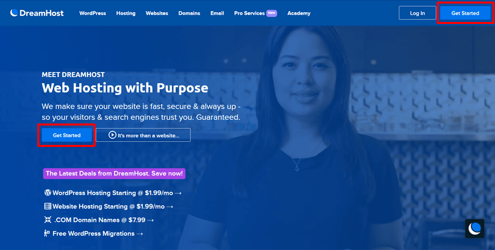 Începeți cu DreamHost Web Hosting