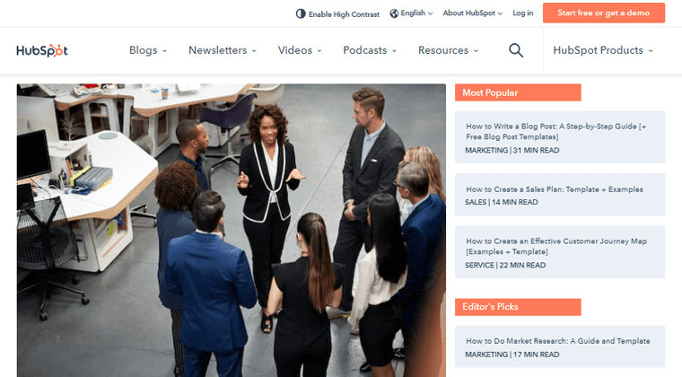 HubSpot Blogu Bir Pazarlama Blogu Türleri