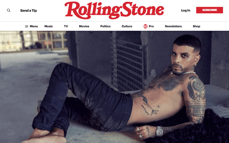 Rolling Stones Music Blog Example for Types of blog