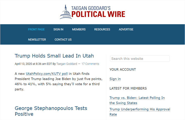 Siyasi Tel Blog Türleri için Siyasi Blog Örneği