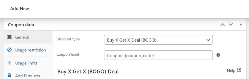 bogo-deal - アドバンスクーポン Creating BOGO coupon rules with Advanced Coupons.