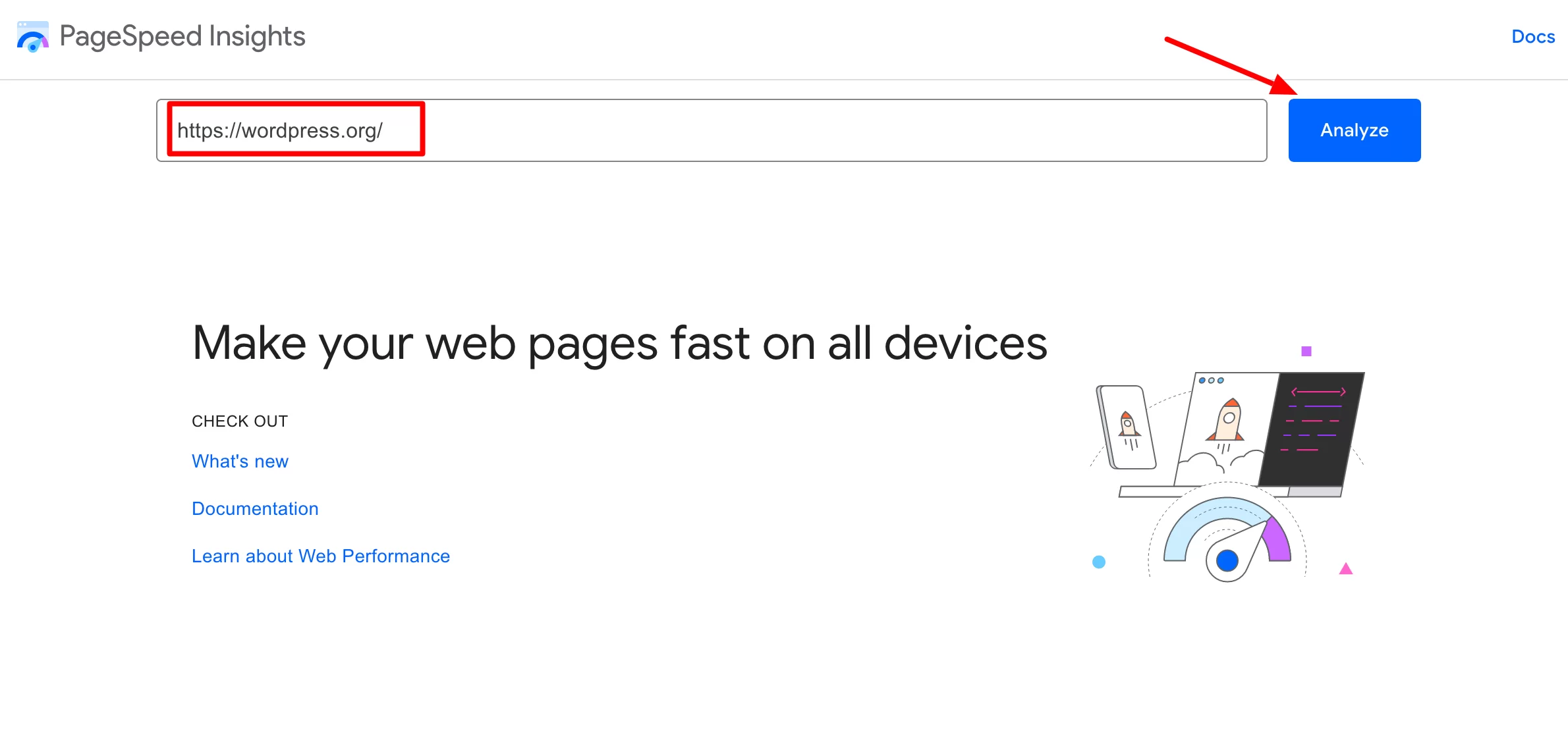 PageSpeed Insights позволяет анализировать скорость загрузки ваших страниц.