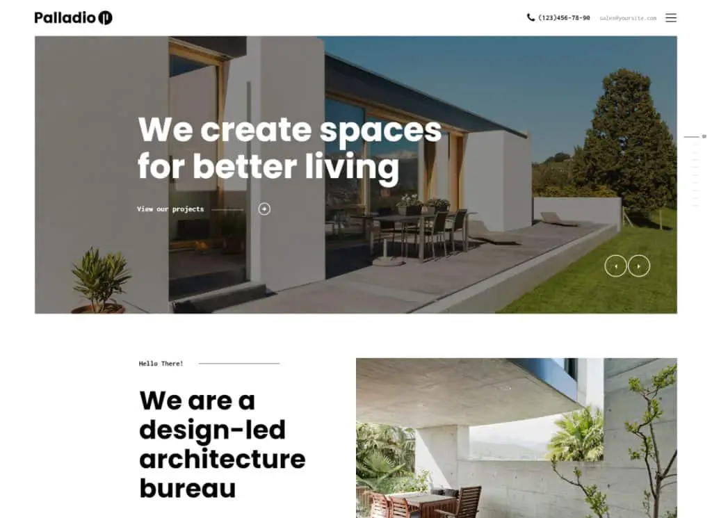 Palladio - Design de interiores e construção de arquitetura Tema WordPress para WordPress