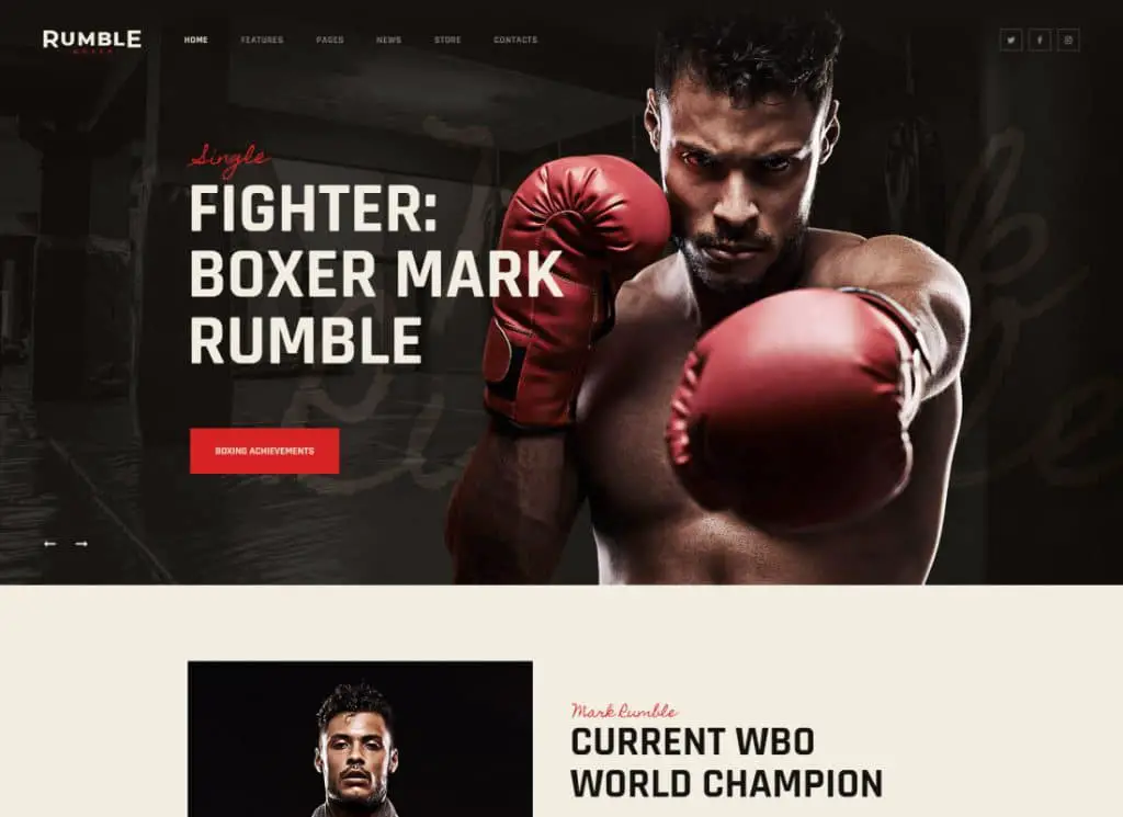 Rumble - 拳擊和綜合格鬥 WordPress 主題