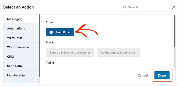 将“发送电子邮件”操作添加到自动化工作流程 Adding a 'send email' action to an automated workflow