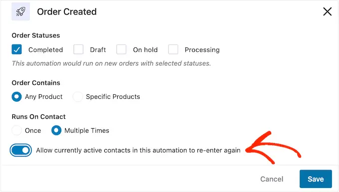 “接触运行”设置 The 'Runs on Contact' setting
