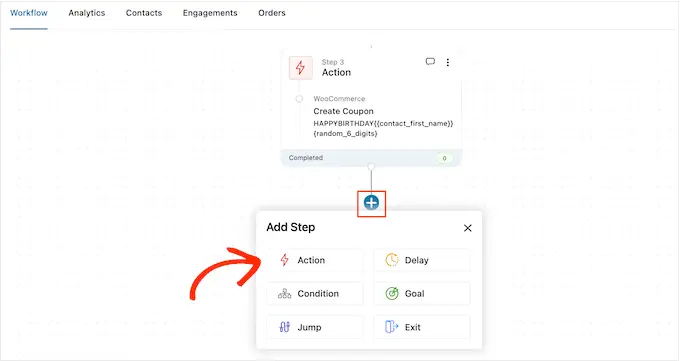 将电子邮件操作添加到自动生日快乐工作流程中 Adding an email action to an automated happy birthday workflow