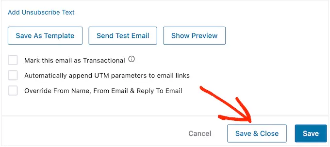 保存 WooCommerce 后续电子邮件 Saving a WooCommerce follow-up email