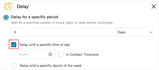 将电子邮件延迟到特定时间 Delaying emails until a specific time