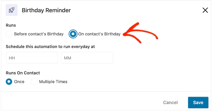 在客户生日那天发送消息 Sending messages on the customer's birthday