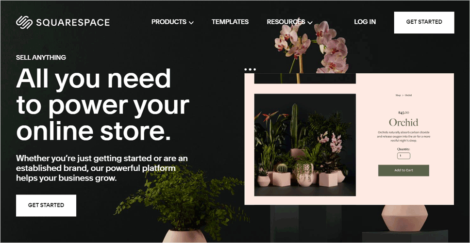 منصة التجارة الإلكترونية Sqaurespace