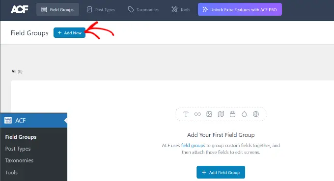 Tambahkan grup bidang baru Add new field group