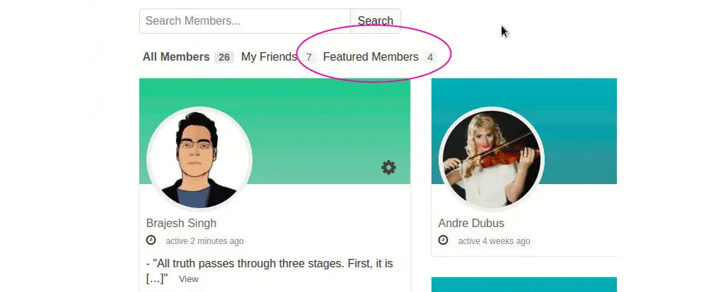 BuddyPress 特色圖片