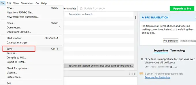 Datei speichern save file