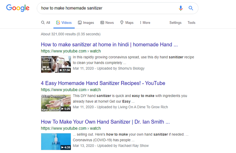 Clasați videoclipurile în Google