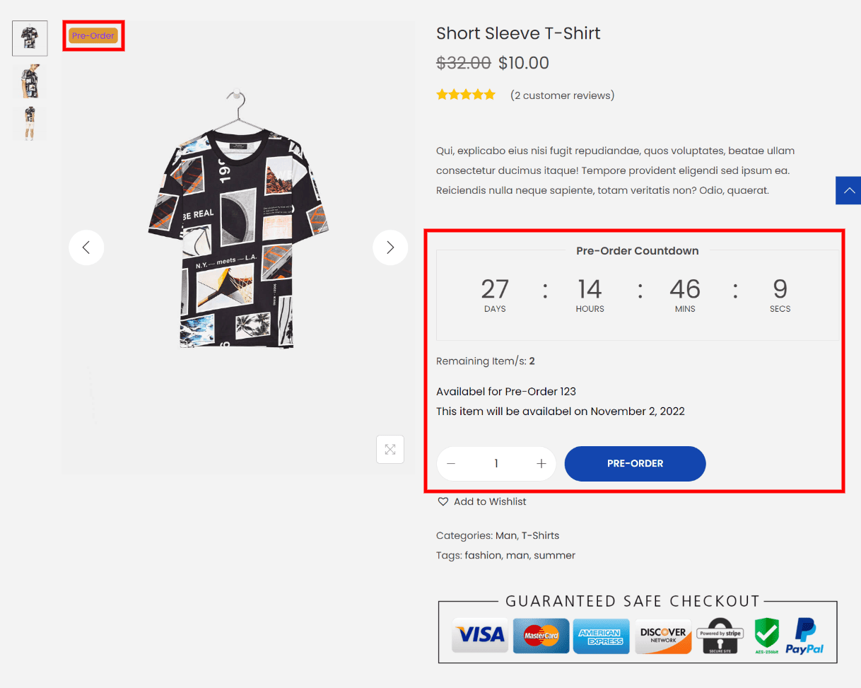WooCommerce için Woostify Ön Siparişi