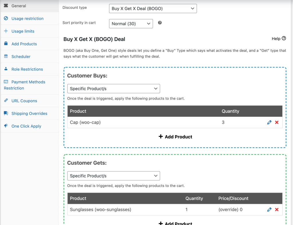 BOGO Settings in Advanced Coupons