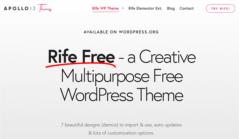 Rife Free WordPress Theme
