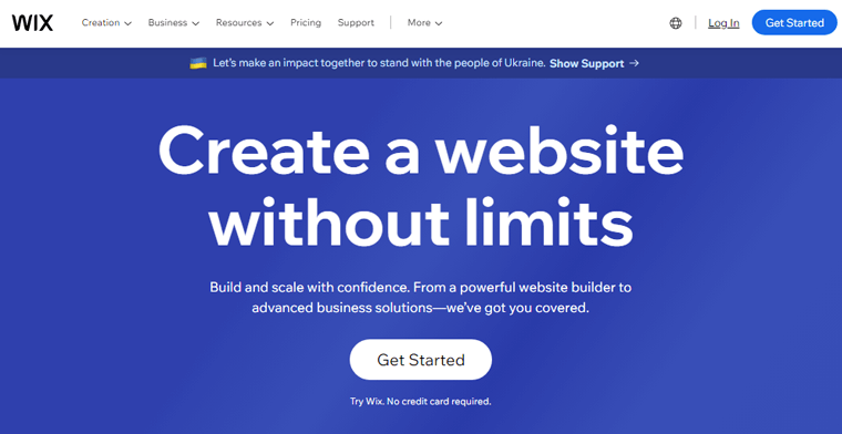 Construtor de Sites Wix