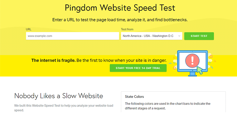Pingdom Website-Geschwindigkeitstest-Tool