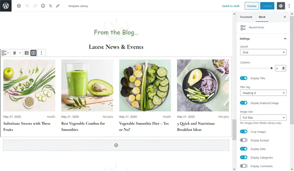 フルッタ ヴェルデ wordpress 食料品店テンプレートの最新の投稿