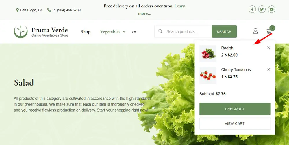 カートに追加 woocommerce frutta verde 食料品店 wp テンプレート