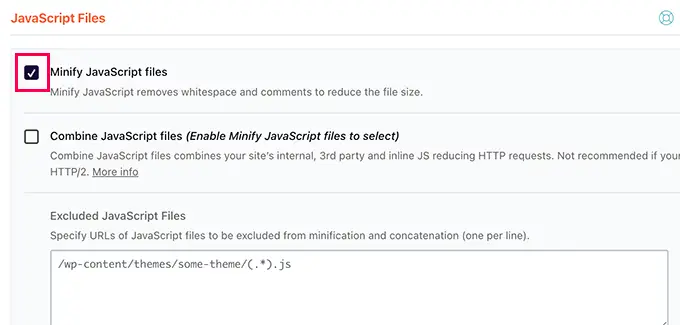 WP Rocket JavaScript ファイルを縮小する WP Rocket minify JavaScript files