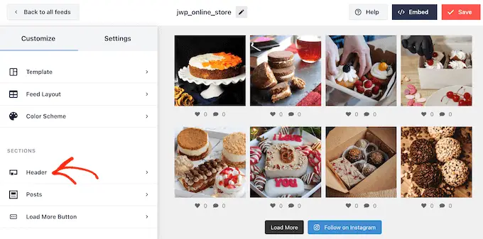 Özel bir Instagram fotoğraf akışına başlık ekleme Adding a header to a custom Instagram photo feed