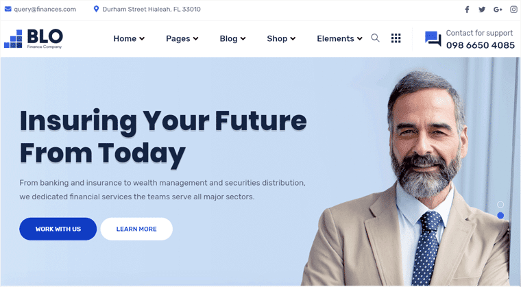 BLO WordPress موضوع الأعمال