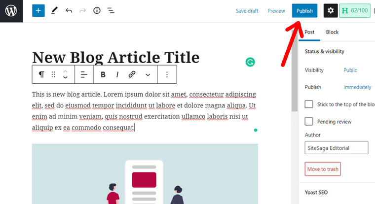 Editor de contenido de WordPress