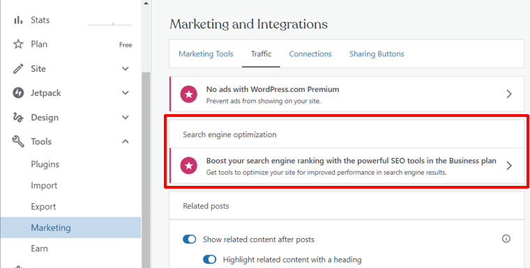 WordPress.com'da SEO Araçları