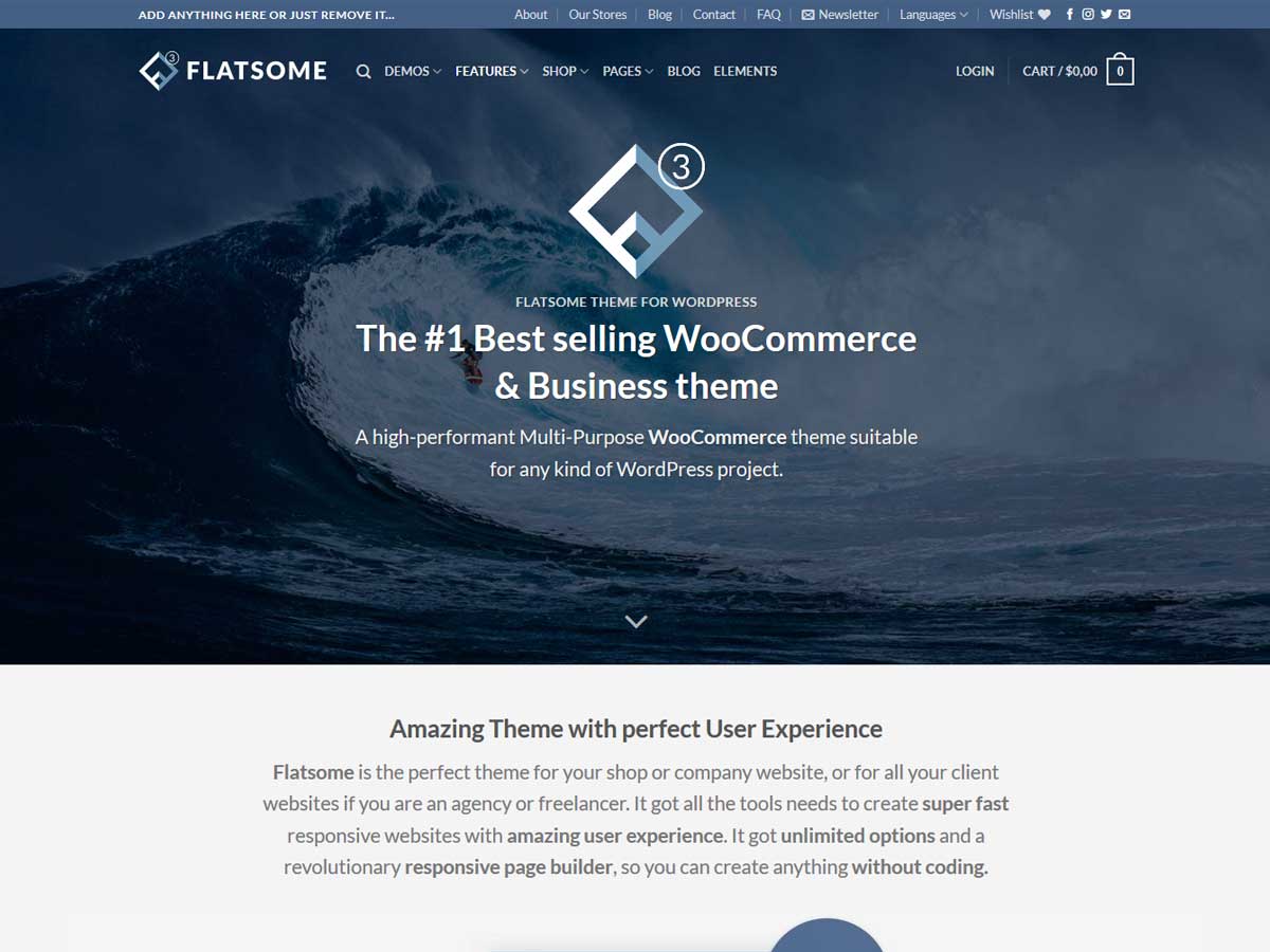 無料の最速 WordPress テーマ: flatsome-min
