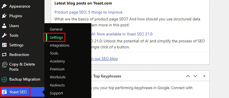 Buka Opsi Pengaturan SEO Yoast