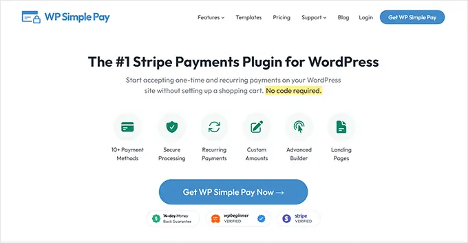 WP 심플페이 홈페이지 WP Simple Pay website