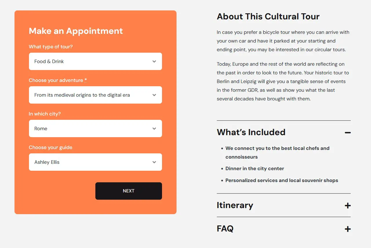 Un exemplu de formular personalizat de rezervare MotoPress Appointment.