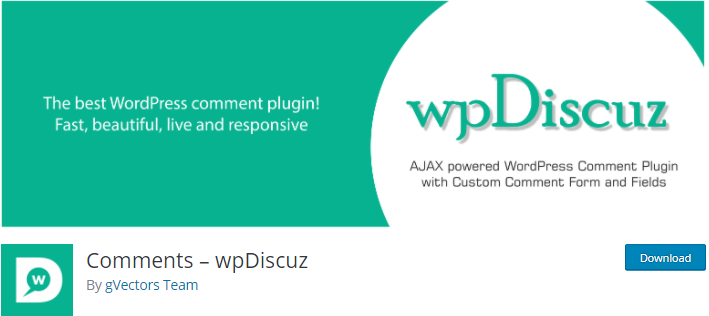 用于博客的 wpDiscuz WordPress 插件