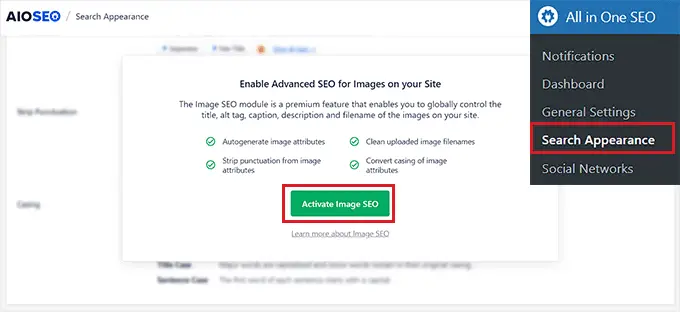 激活AIOSEO中的图像SEO模块 Activating the Image SEO Module in AIOSEO