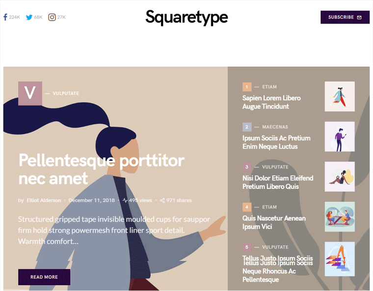 Tema WordPress Squaretype