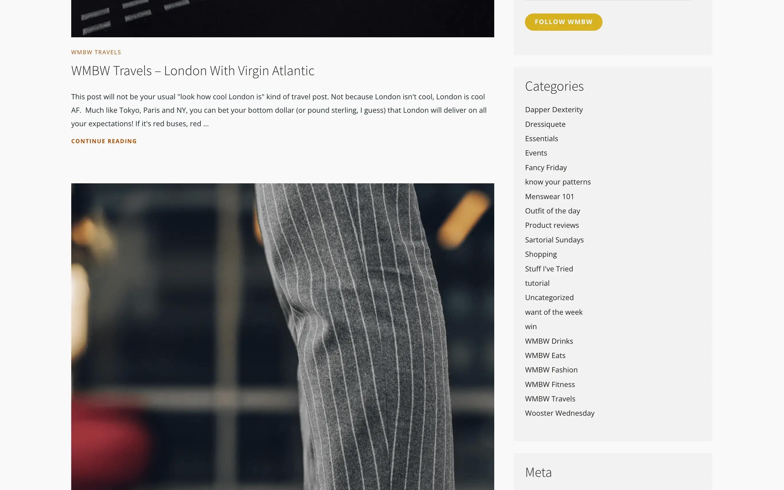 Um widget da barra lateral do WordPress com uma lista de categorias.