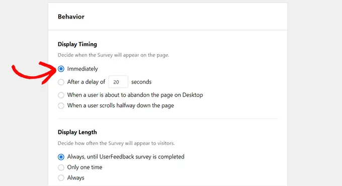 동작 섹션 구성 Configure behavior section