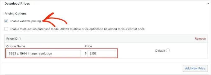 Tworzenie produktu o zmiennej cenie za pomocą Easy Digital Downloads Creating a product with variable pricing using Easy Digital Downloads