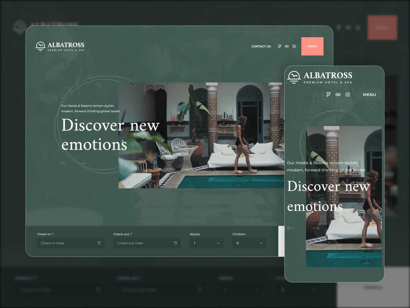 Foto de Albatross: tema moderno de WordPress para empresas de reservas online en gradación de color gris, gris claro y gris pizarra oscuro
