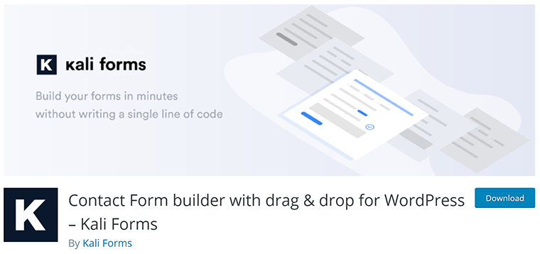 Plugin de formulaire de contact simple 'Kali Forms'