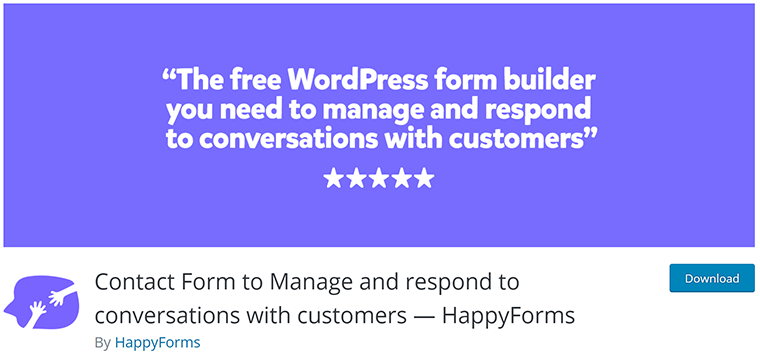 Plugin de formulaire WordPress gratuit Happy Forms