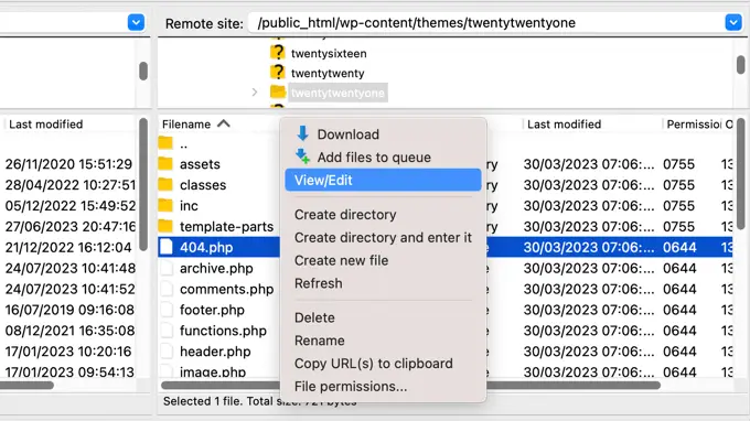 Fichier FTP 404 php FTP 404 php file