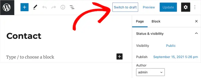 Нажмите, чтобы перейти к черновику Click switch to draft