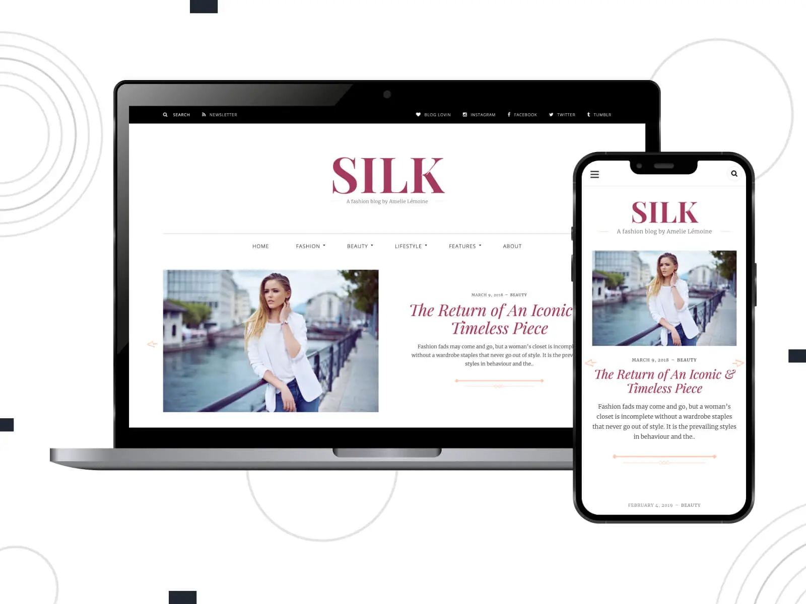Zdjęcie Silk Lite — artystyczny szablon WordPress z układami magazynów, idealnymi dla wiadomości i treści blogów, w kolorach: Midnight Blue, Lightlategray, Tan, Darkslategray i Indianred