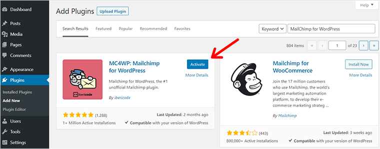 WordPress E-posta Pazarlama için MailChimp'i Etkinleştirin
