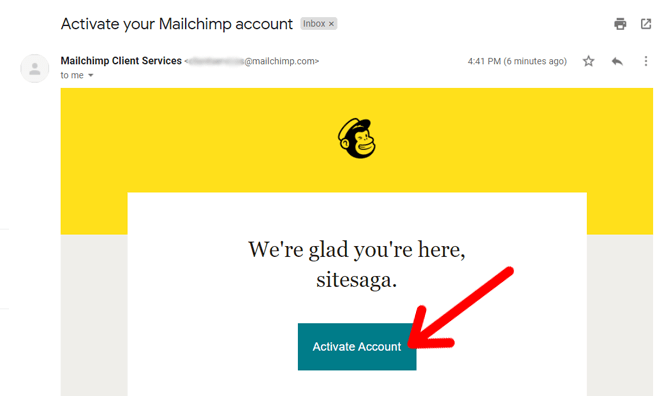 E-posta Gelen Kutusundan Mailchimp Hesabını Etkinleştirin