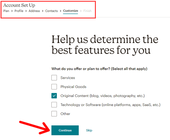 Mailchimp Özellikleri Seçeneğini Özelleştirin
